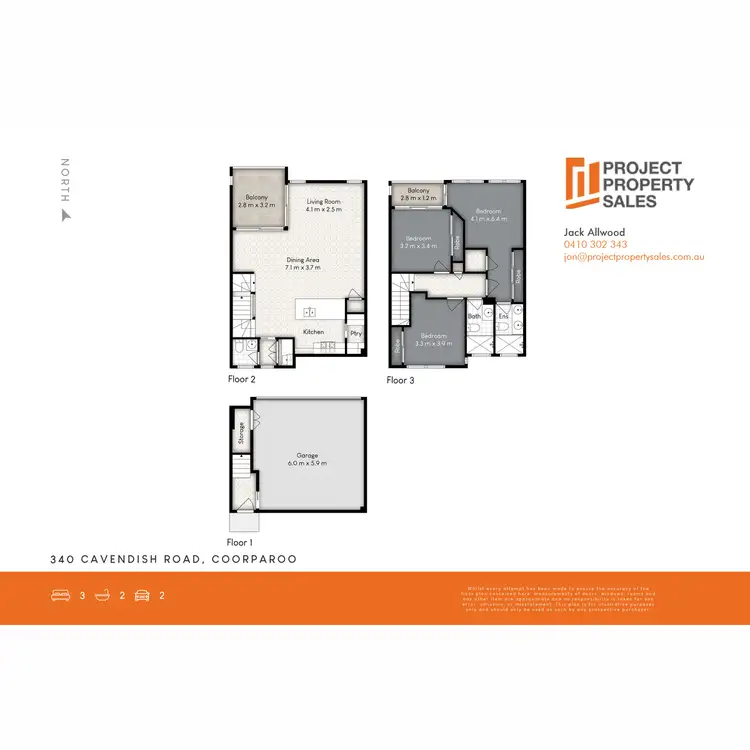 Floorplan of Homely townhouse listing, 3/340 Cavendish Road, Coorparoo QLD 4151