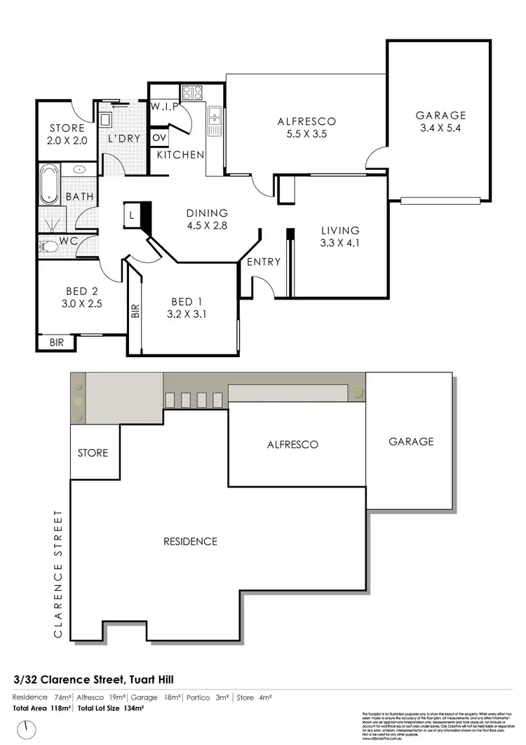 Floorplan of Homely villa listing, 3/32 Clarence Street, Tuart Hill WA 6060