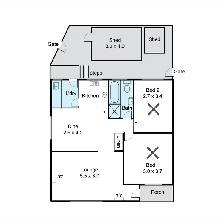 Floorplan of Homely unit listing, 12/7 Jean Street, Pooraka SA 5095