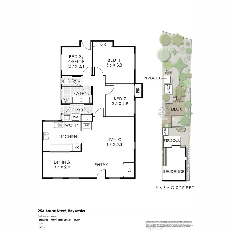Floorplan of Homely semi-detached listing, 25A Anzac Street, Bayswater WA 6053