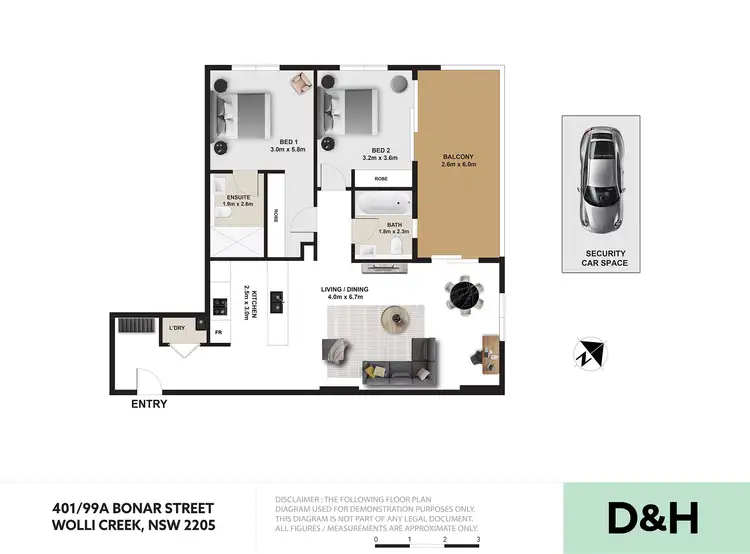 Floorplan of Homely apartment listing, 401/99A Bonar Street, Wolli Creek NSW 2205