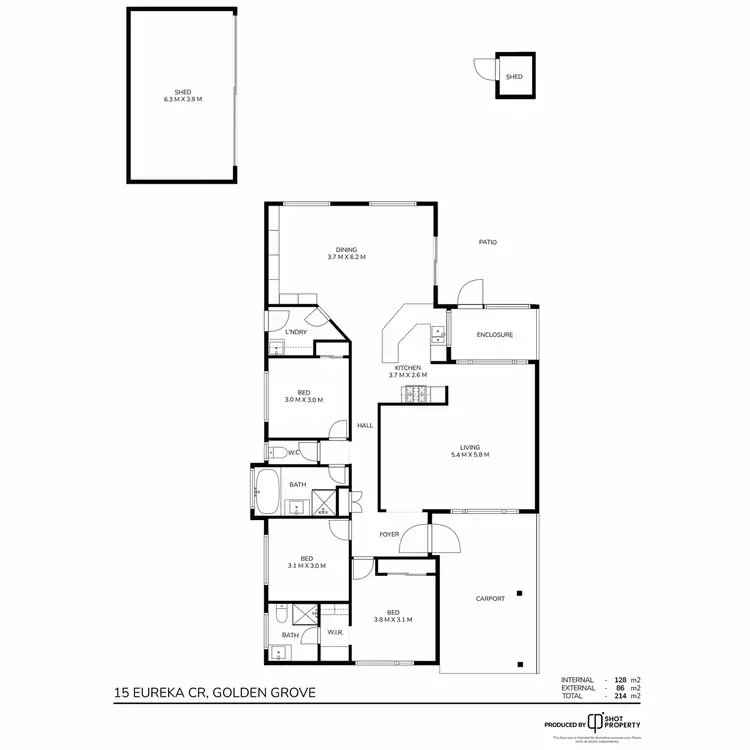 Floorplan of Homely house listing, 15 Eureka Crescent, Golden Grove SA 5125