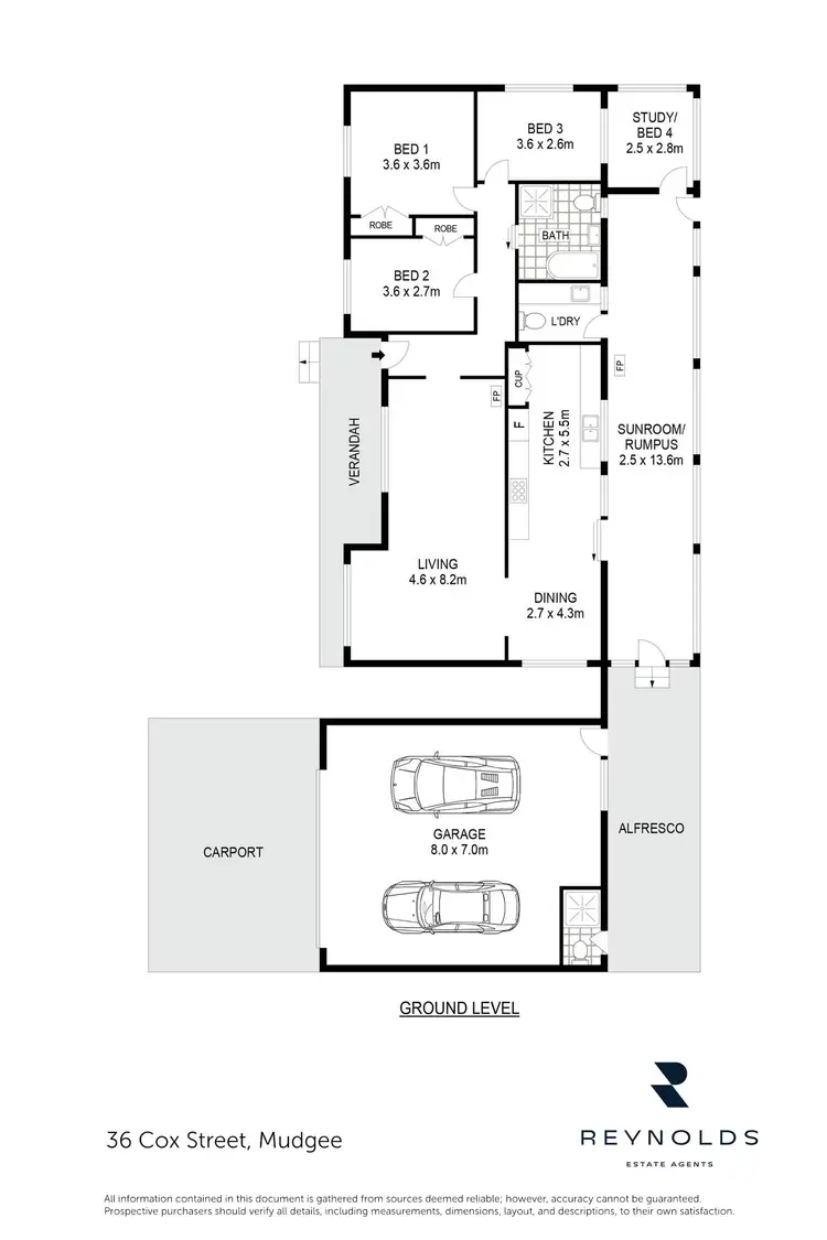 Floorplan of Homely house listing, 36 Cox Street, Mudgee NSW 2850