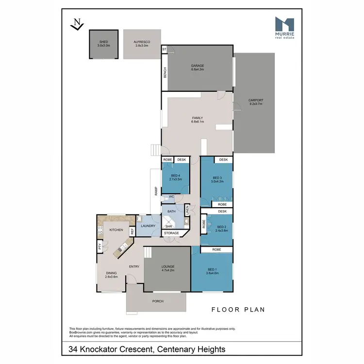 Floorplan of Homely house listing, 34 Knockator Crescent, Centenary Heights QLD 4350