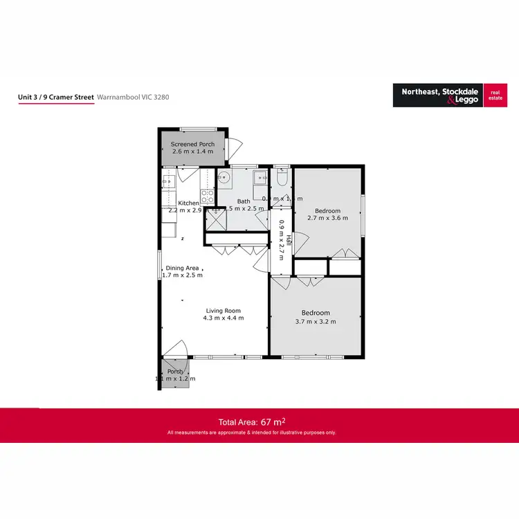 Floorplan of Homely unit listing, 3/9 Cramer Street, Warrnambool VIC 3280