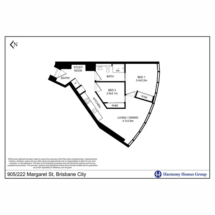 Floorplan of Homely apartment listing, 905/222 Margaret Street, Brisbane City QLD 4000