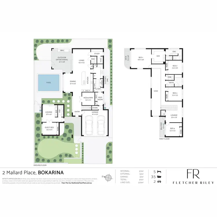 Floorplan of Homely house listing, 2 Mallard Place, Bokarina QLD 4575