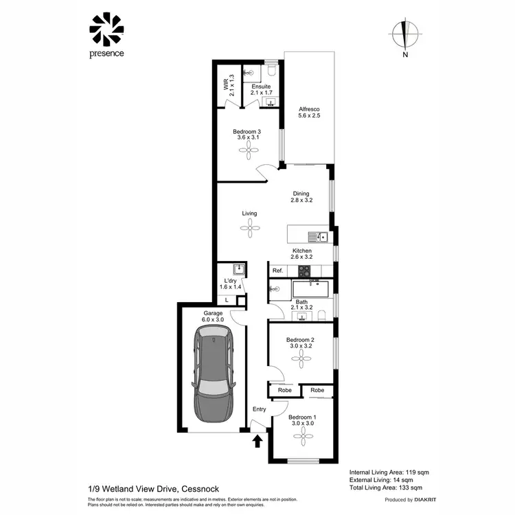 Floorplan of Homely house listing, 1/9 Wetland View Drive, Cessnock NSW 2325