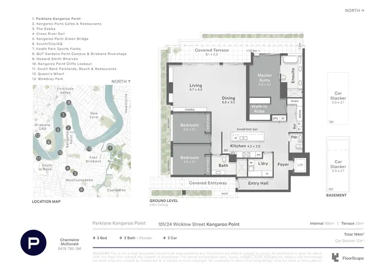 Floorplan of Homely apartment listing, 101/24 Wicklow Street, Kangaroo Point QLD 4169
