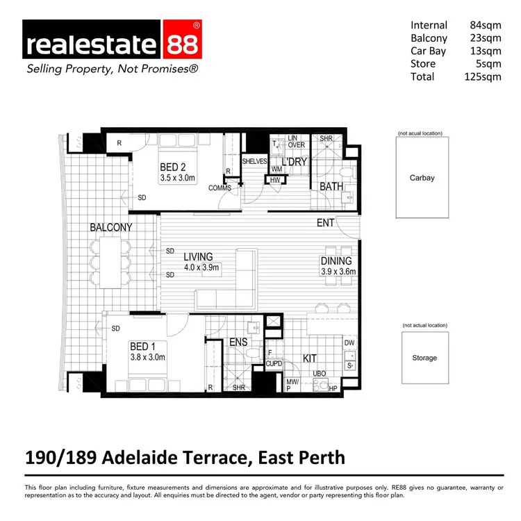 Floorplan of Homely apartment listing, 190/189 Adelaide Terrace, East Perth WA 6004