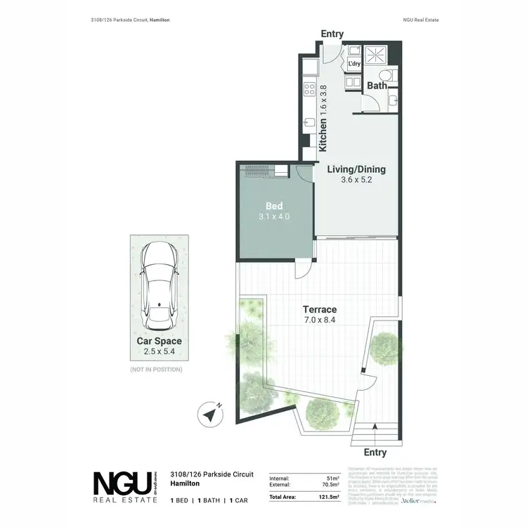 Floorplan of Homely apartment listing, 3108/126 PARKSIDE Circuit, Hamilton QLD 4007