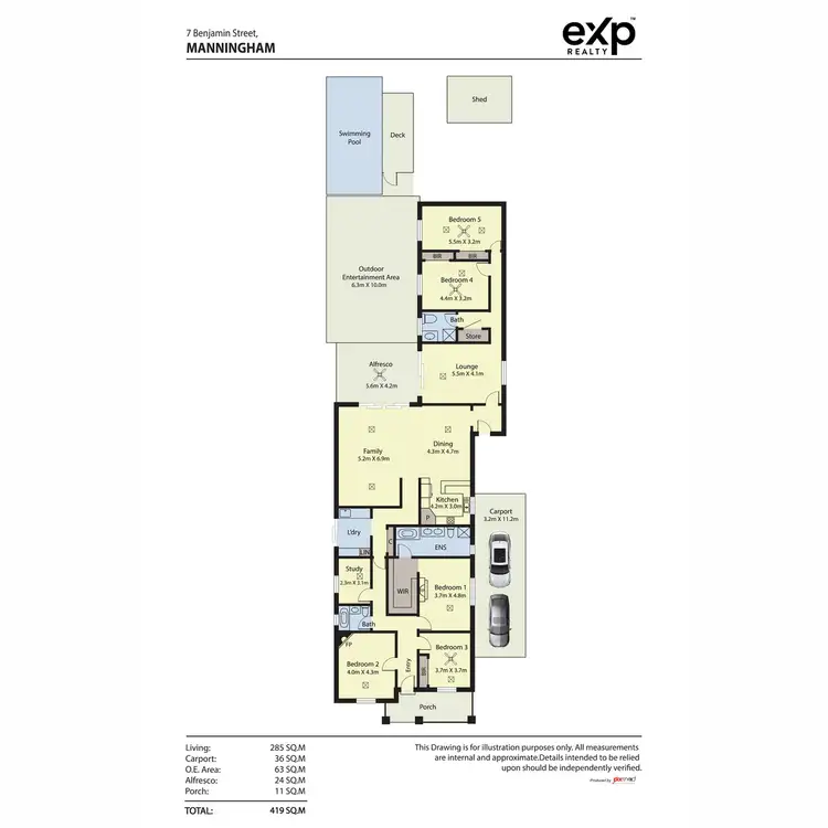 Floorplan of Homely house listing, 7 Benjamin Street, Manningham SA 5086