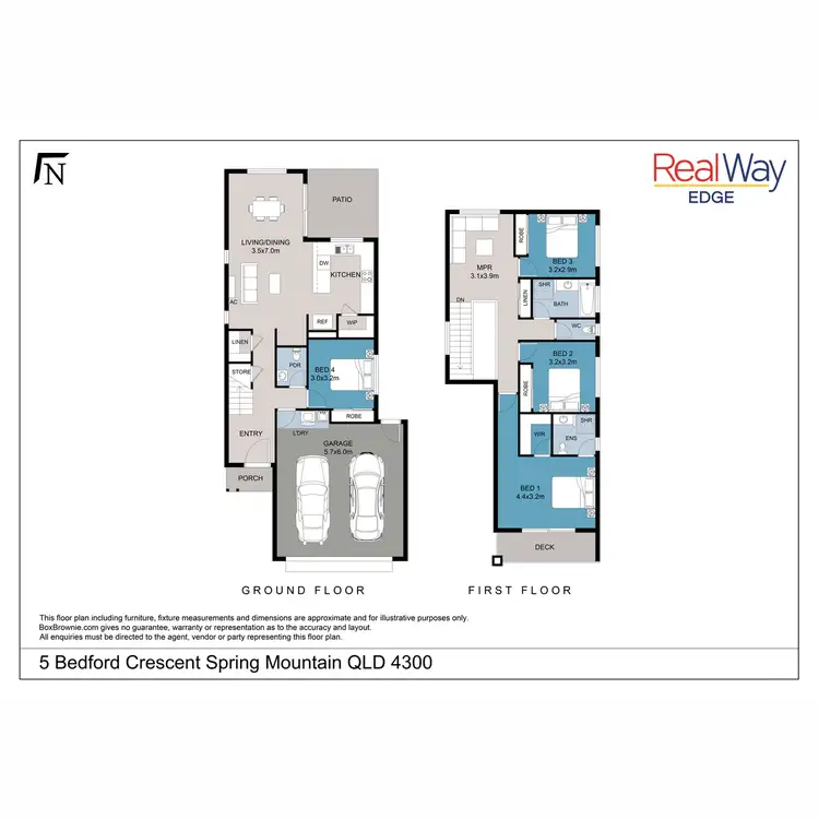 Floorplan of Homely house listing, 5 Bedford Crescent, Spring Mountain QLD 4300