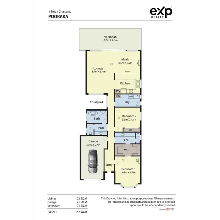 Floorplan of Homely house listing, 1 Steen Crescent, Pooraka SA 5095