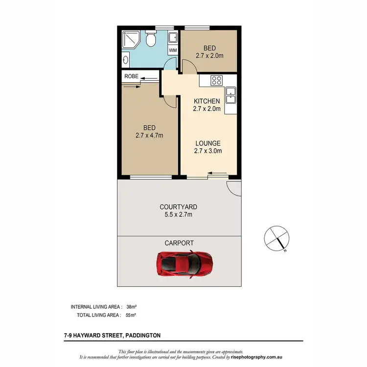 Floorplan of Homely apartment listing, 7/9 Hayward Street, Paddington QLD 4064