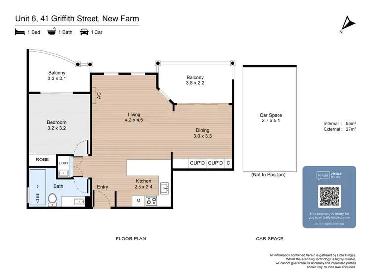 Floorplan of Homely unit listing, 6/41 Griffith Street, New Farm QLD 4005