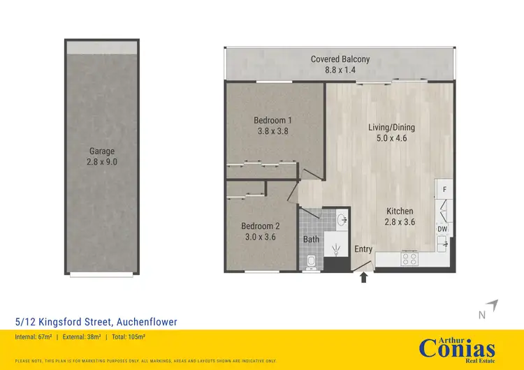 Floorplan of Homely apartment listing, 5/12 Kingsford Street, Auchenflower QLD 4066