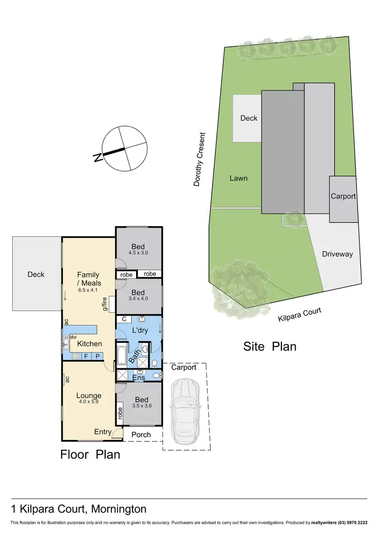 Floorplan of Homely house listing, 1 Kilpara Court, Mornington VIC 3931