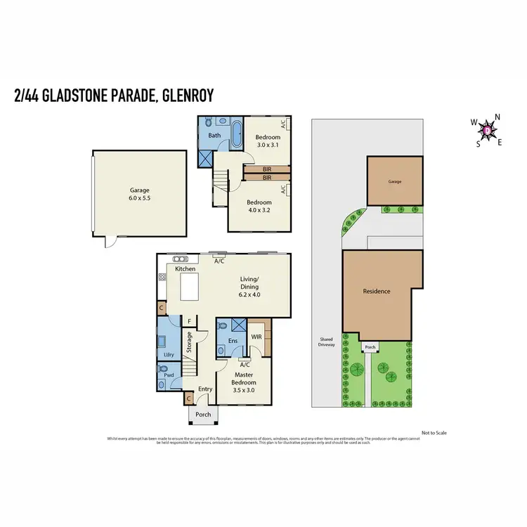 Floorplan of Homely townhouse listing, 2/44 Gladstone Parade, Glenroy VIC 3046