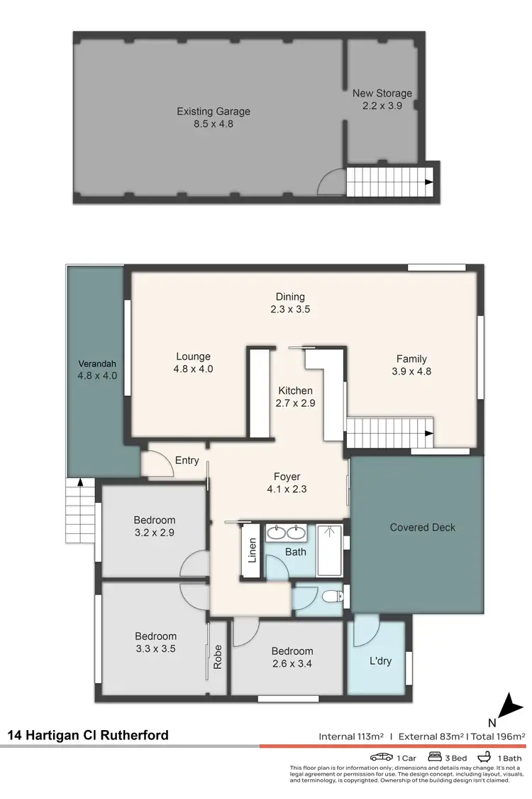 Floorplan of Homely house listing, 14 Hartigan Close, Rutherford NSW 2320
