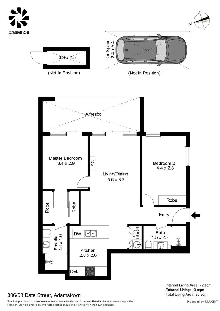 Floorplan of Homely apartment listing, 306/63 Date Street, Adamstown NSW 2289