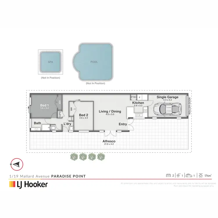 Floorplan of Homely semi-detached listing, 1/19 Mallard Avenue, Paradise Point QLD 4216