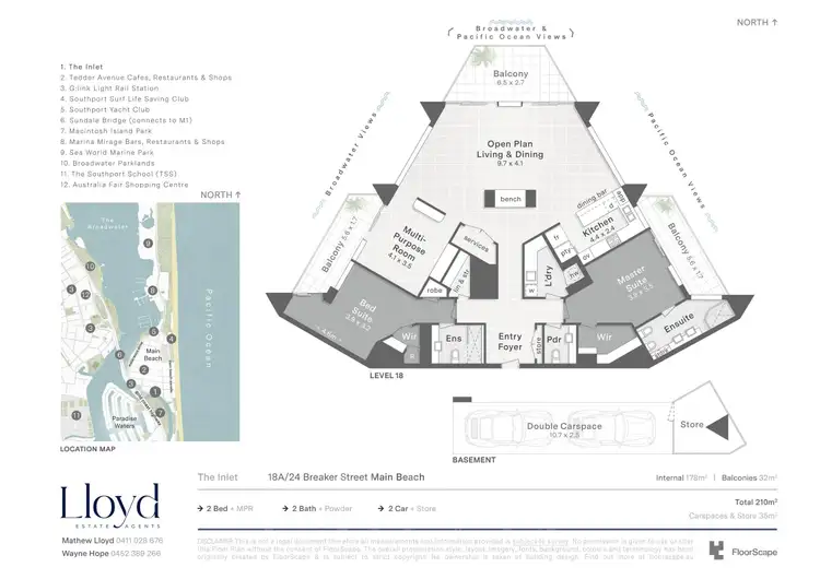 Floorplan of Homely apartment listing, 18A/24 Breaker Street, Main Beach QLD 4217