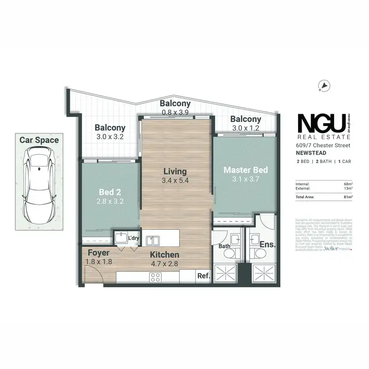 Floorplan of Homely apartment listing, 609/7 Chester Street, Newstead QLD 4006