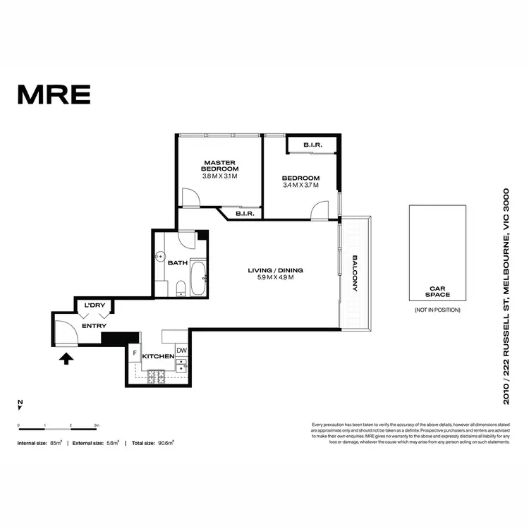 Floorplan of Homely apartment listing, 2010/222 Russell Street, Melbourne VIC 3000