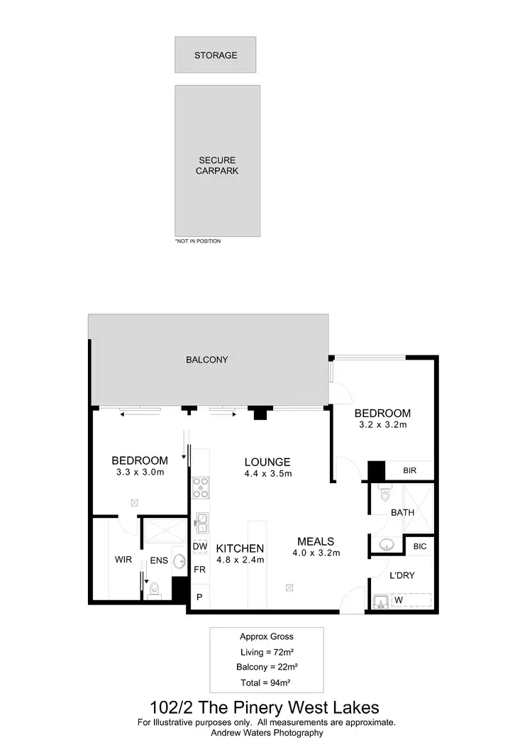 Floorplan of Homely unit listing, 102/2 The Pinery, West Lakes SA 5021