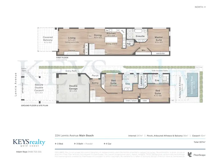 Floorplan of Homely villa listing, 2/22 Lennie Avenue, Main Beach QLD 4217