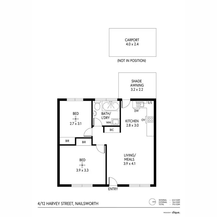Floorplan of Homely unit listing, 4/12 Harvey Street, Nailsworth SA 5083