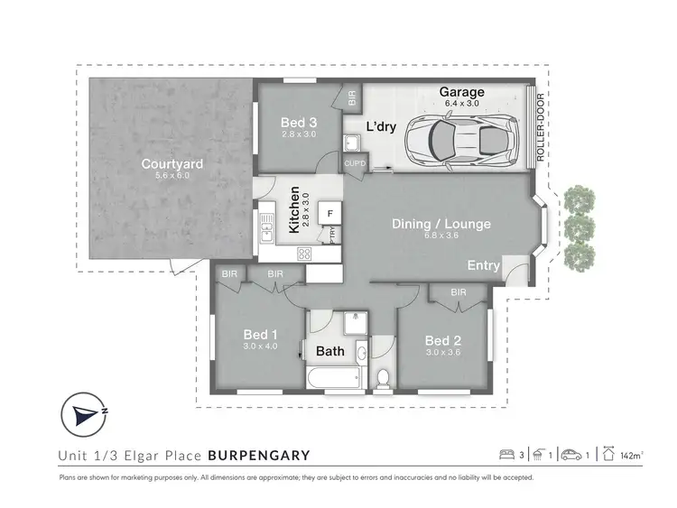 Floorplan of Homely semi-detached listing, 1/3 Elgar Place, Burpengary QLD 4505