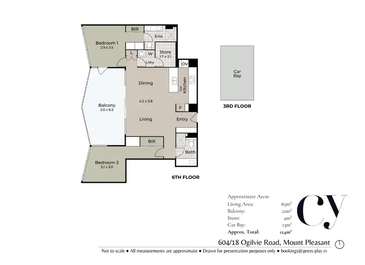 Floorplan of Homely apartment listing, 604/18 Ogilvie Road, Mount Pleasant WA 6153