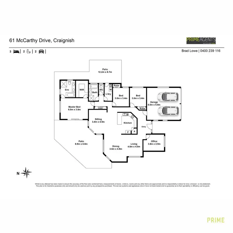 Floorplan of Homely house listing, 61 McCarthy Drive, Craignish QLD 4655