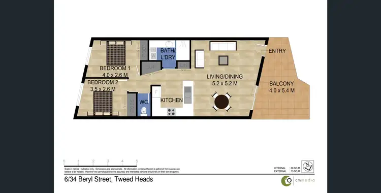 Floorplan of Homely unit listing, 6/34 Beryl Street, Tweed Heads NSW 2485