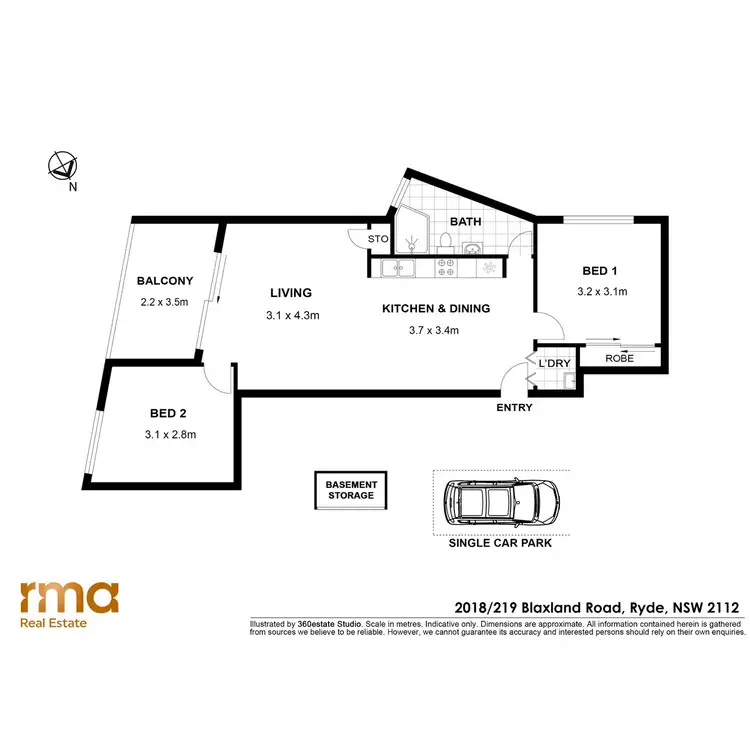 Floorplan of Homely apartment listing, 2018/219 Blaxland Road, Ryde NSW 2112
