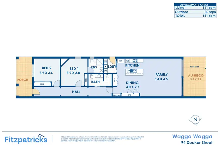 Floorplan of Homely house listing, 94 Docker Street, Wagga Wagga NSW 2650