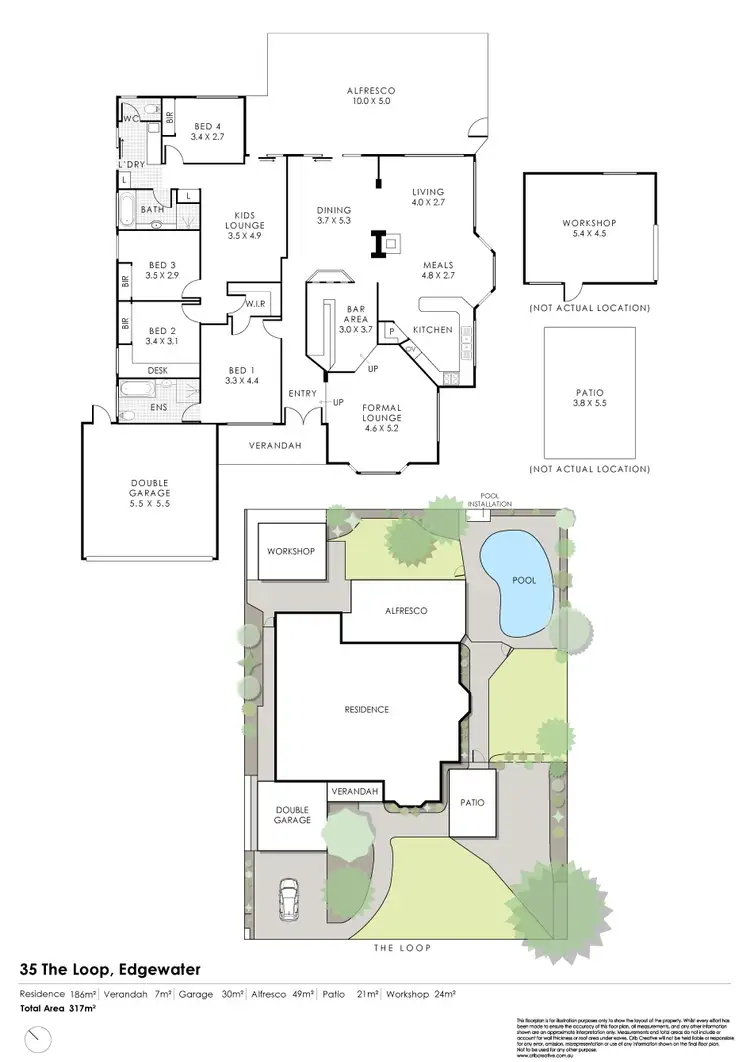 Floorplan of Homely house listing, 35 The Loop, Edgewater WA 6027