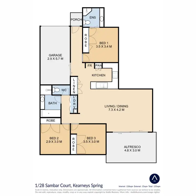 Floorplan of Homely unit listing, 1/28 Sambar Court, Kearneys Spring QLD 4350