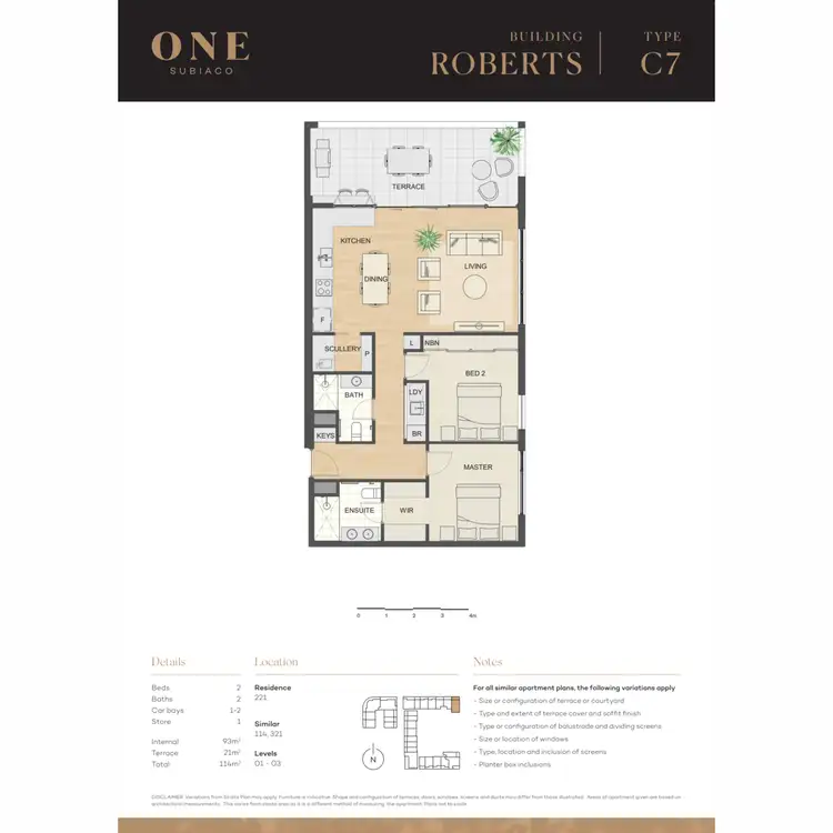 Floorplan of Homely apartment listing, 220/375 Roberts Road, Subiaco WA 6008