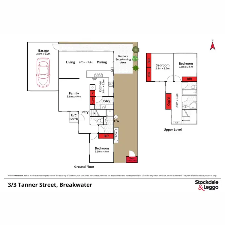 Floorplan of Homely townhouse listing, 3/3 Tanner Street, Breakwater VIC 3219
