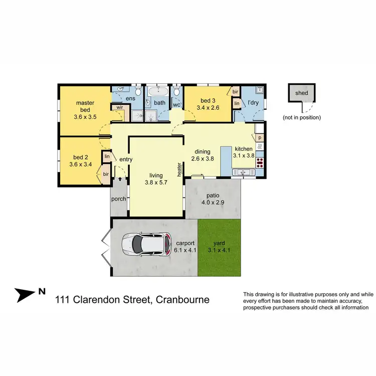 Floorplan of Homely house listing, 111 Clarendon Street, Cranbourne VIC 3977