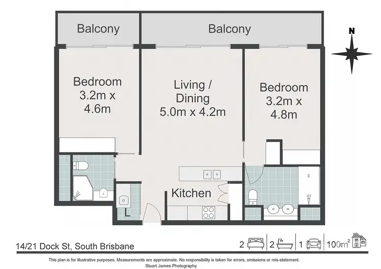 Floorplan of Homely apartment listing, 14/21 Dock Street, South Brisbane QLD 4101