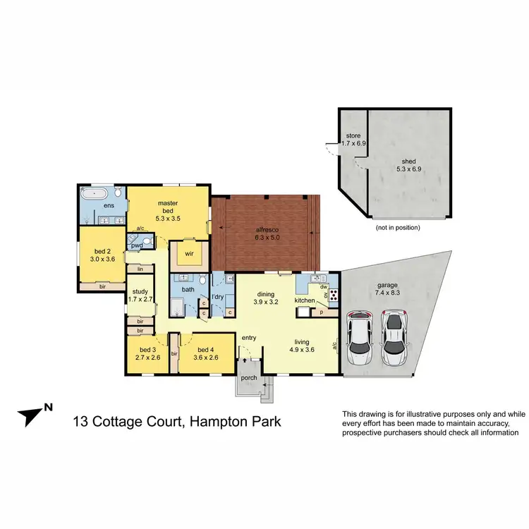 Floorplan of Homely house listing, 13 Cottage Court, Hampton Park VIC 3976