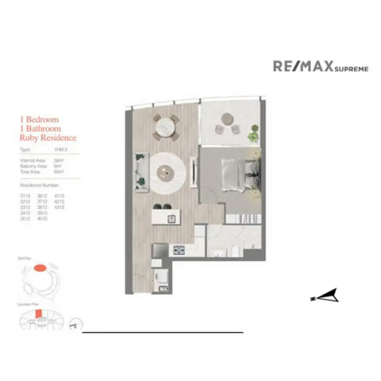 Floorplan of Homely apartment listing, 3812/8 Margaret Street, Brisbane City QLD 4000