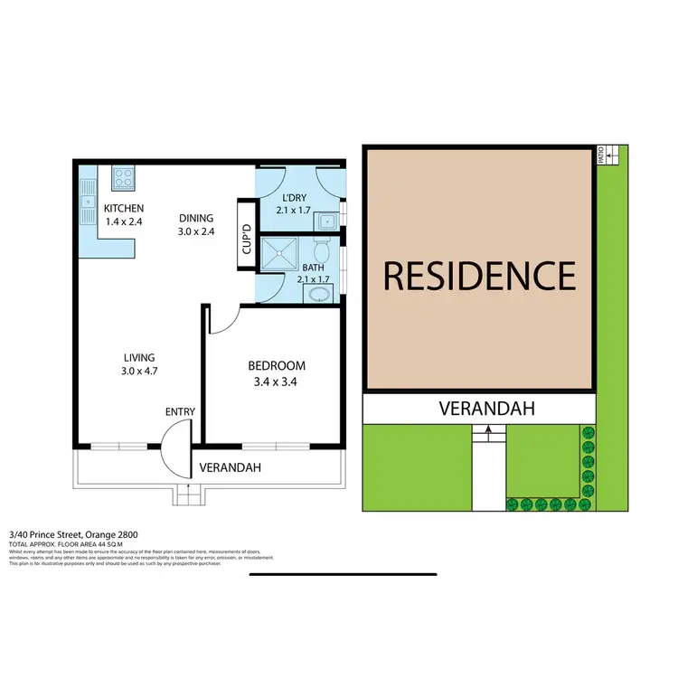 Floorplan of Homely unit listing, 3/40 Prince Street, Orange NSW 2800