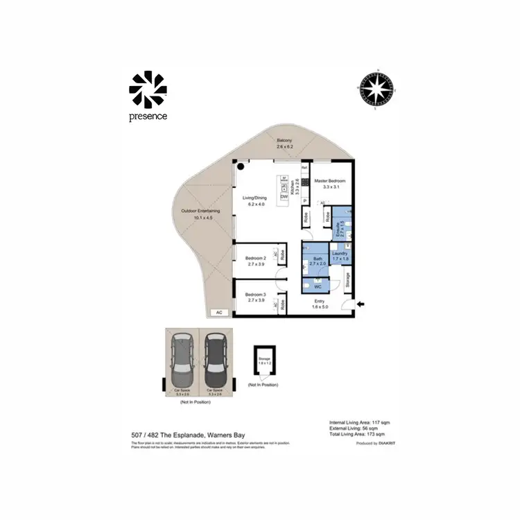 Floorplan of Homely apartment listing, 507/482 The Esplanade, Warners Bay NSW 2282