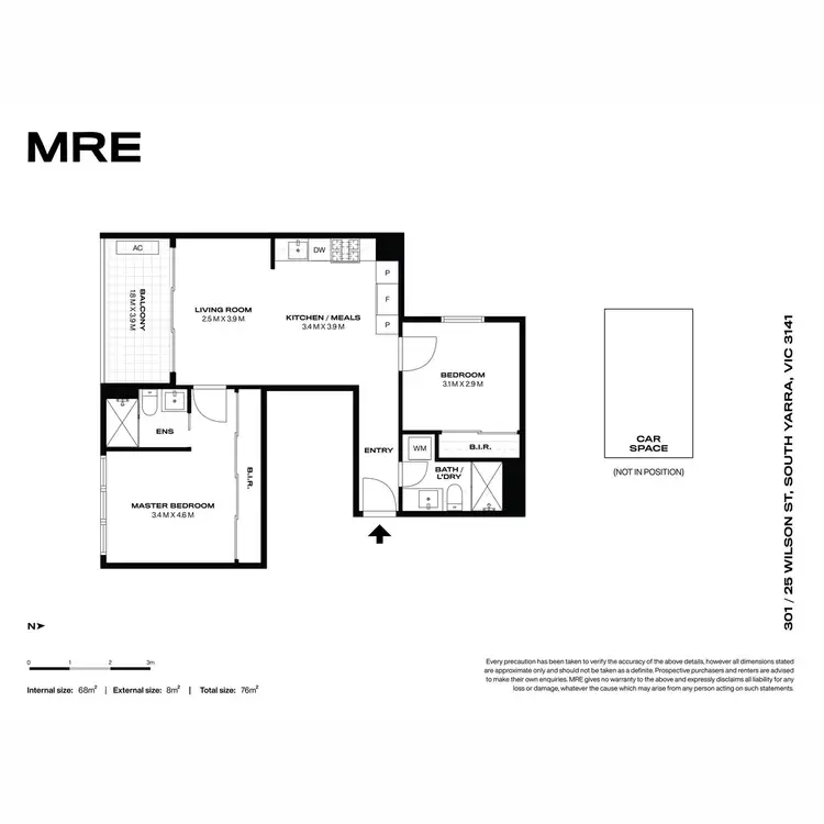 Floorplan of Homely apartment listing, 301/25 Wilson Street, South Yarra VIC 3141