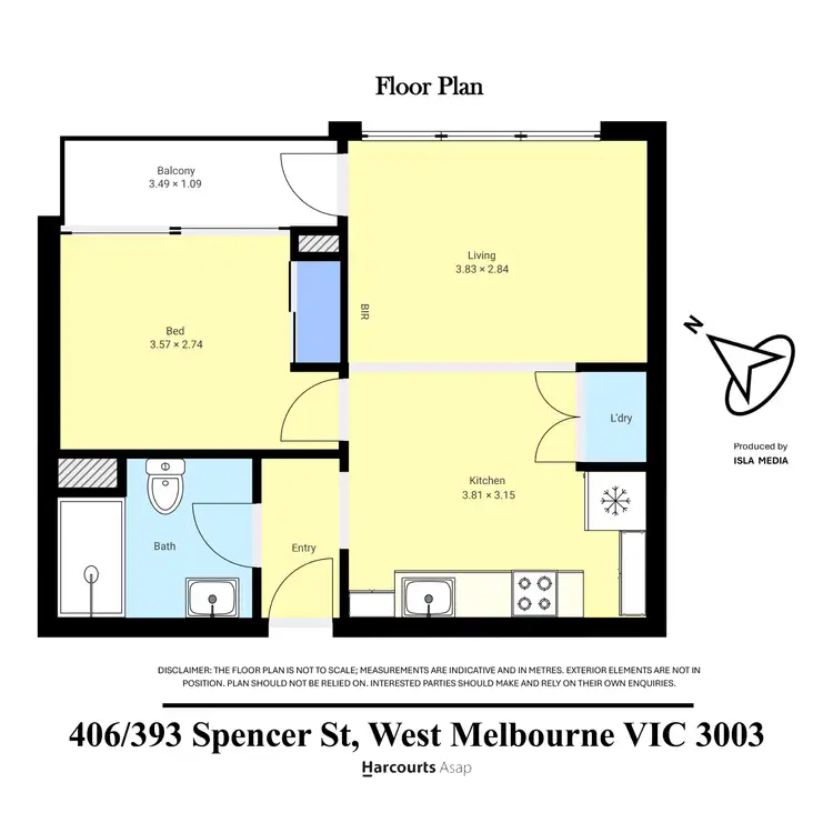 Floorplan of Homely apartment listing, 406/393 Spencer Street, West Melbourne VIC 3003